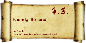 Hadady Botond névjegykártya